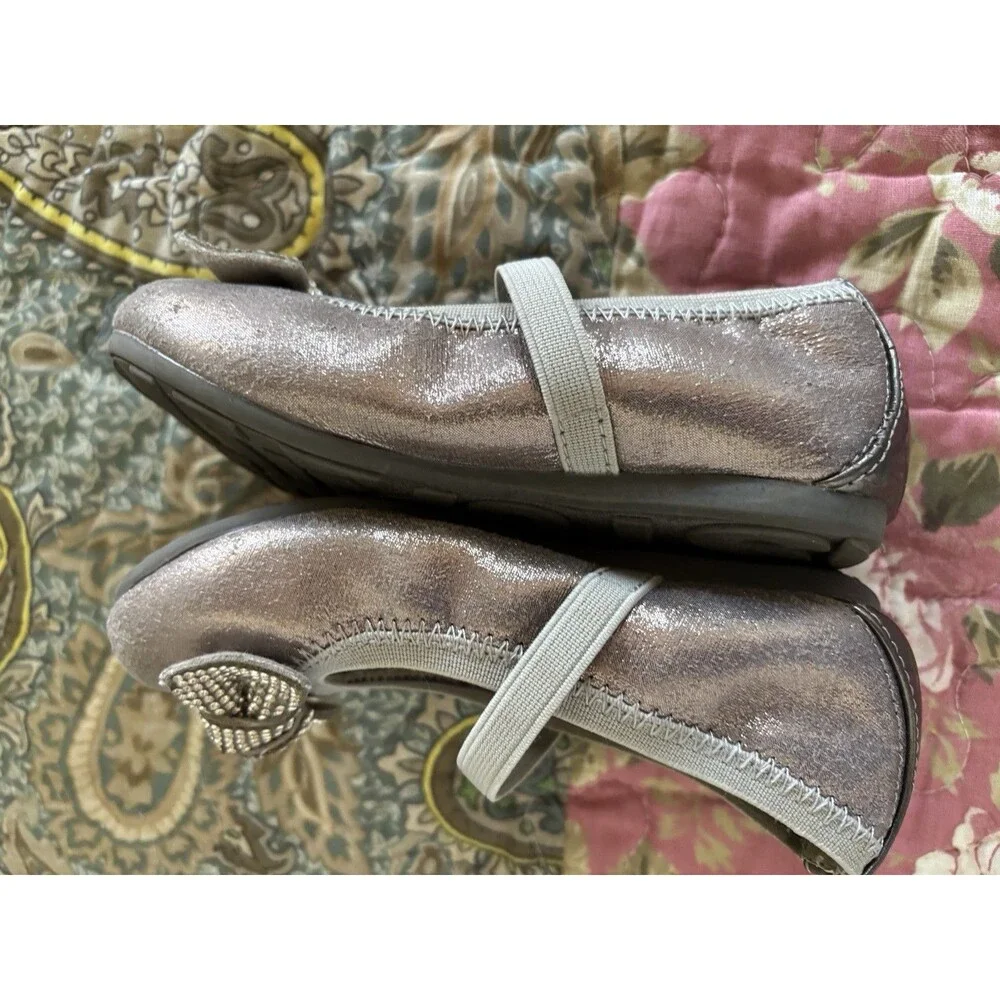 Stuart Weitzman Girls Shoes Ballet Flats Silver Bronze Dressy Formal Toddler 8
